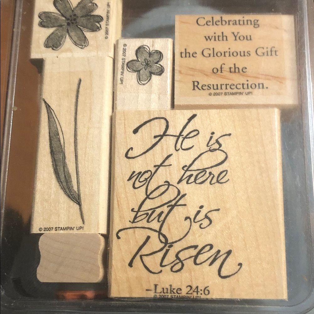 Stampin' Up! Natural Wood Easter Scripture Stamp Set - He is Risen